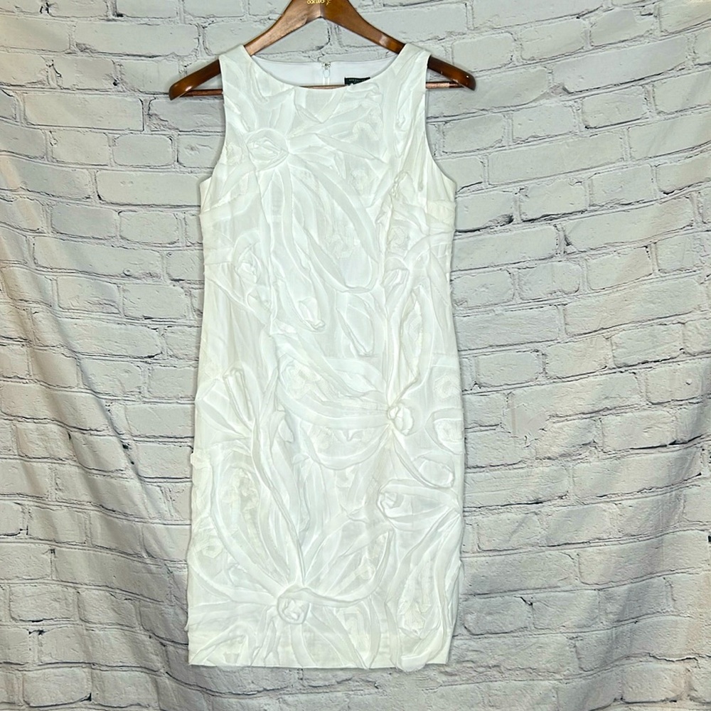 Ann Taylor White Tulle Flower Sleeveless Dress Size 6 Petite Brand New W/Tags